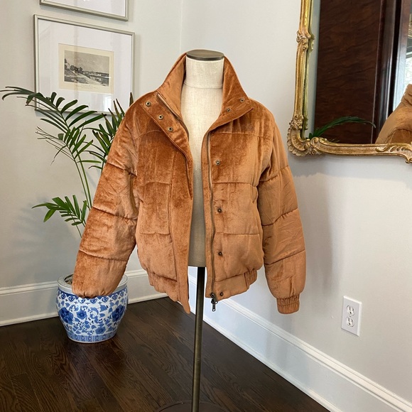 Coats | Lou Grey Velvet Puffer | Poshmark